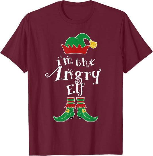 I'm The Angry Elf Family Matching Funny T-Shirt - T-Shirt | Maroon