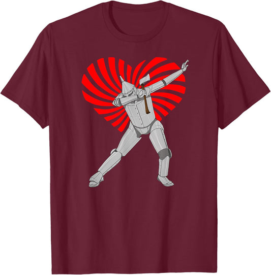 Retro Wizard of OZ Tin Man Shirt - Swirl Heart Valentine T-Shirt - T-Shirt | Maroon