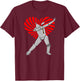 Retro Wizard of OZ Tin Man Shirt - Swirl Heart Valentine T-Shirt - T-Shirt | Maroon