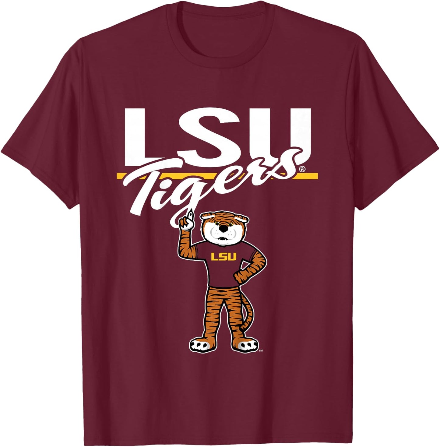 Kids LSU Tigers Kid's Mascot Purple Officially Licensed T-Shirt - T-Shirt | Maroon