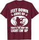 Duck Hunting Ar Men's Adults Black Small Classic Fit Modern Crew Collar Short Sleeve Funny Duck Hunting Feet Down Guns Up Hunters Gift T-Shirt - T-Shirt | Maroon