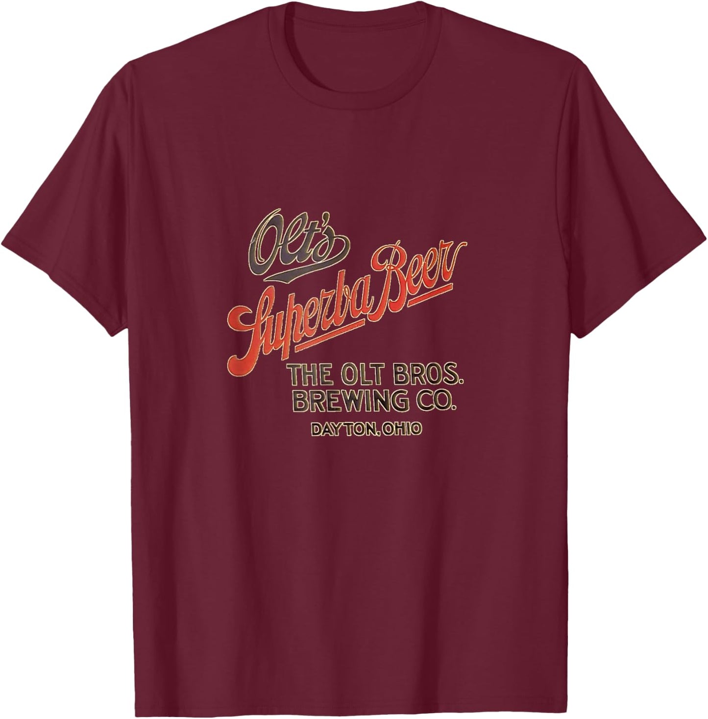 Olt's Superba Beer Dayton Ohio T-Shirt - T-Shirt | Maroon