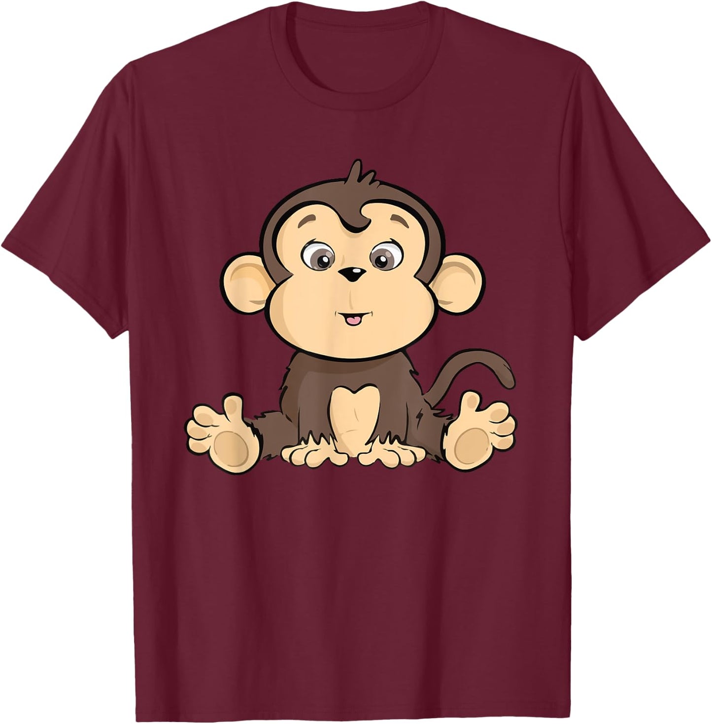 Cute Monkey T-Shirt - T-Shirt | Maroon