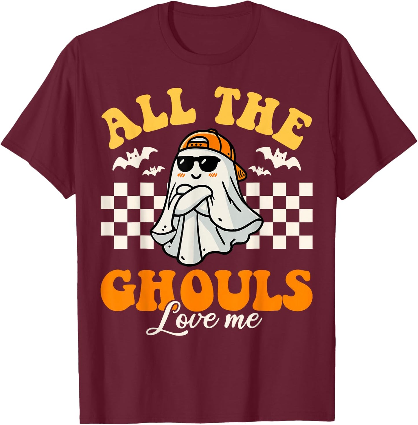 All The Ghouls Love Me Toddlers Halloween Boys Child Costume T-Shirt - T-Shirt | Maroon