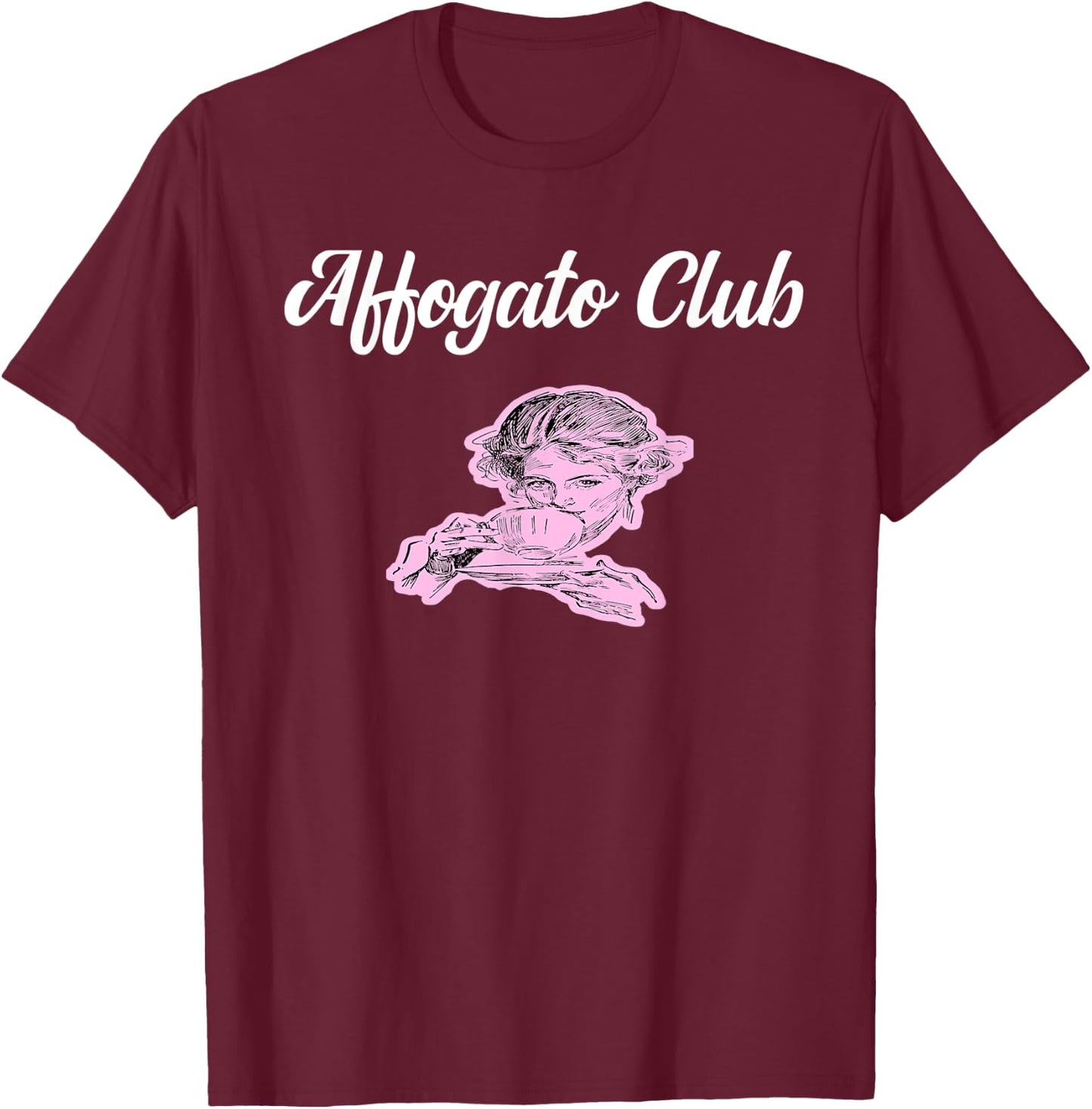 Affogato Al Caffe Ice Cream Coffee Dessert Lover Gift T-Shirt - T-Shirt | Maroon