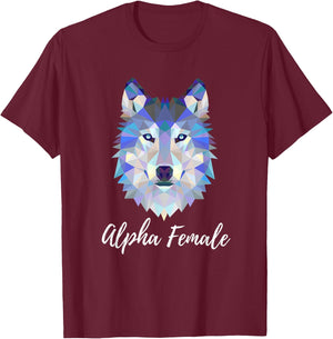 Alpha Female Wolf T-Shirt - T-Shirt | Maroon