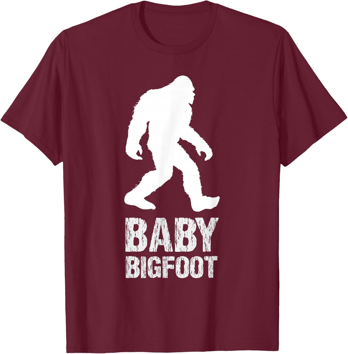 Baby Bigfoot Funny Little Sasquatch Humor Children Graphic T-Shirt - T-Shirt | Maroon