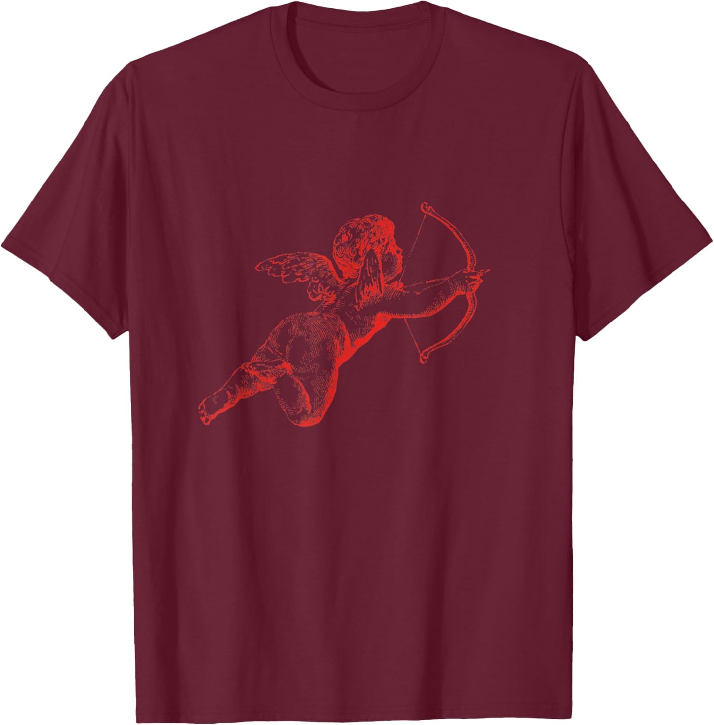 Cherub Angel Cupid Vintage Aesthetic T-Shirt - T-Shirt | Maroon