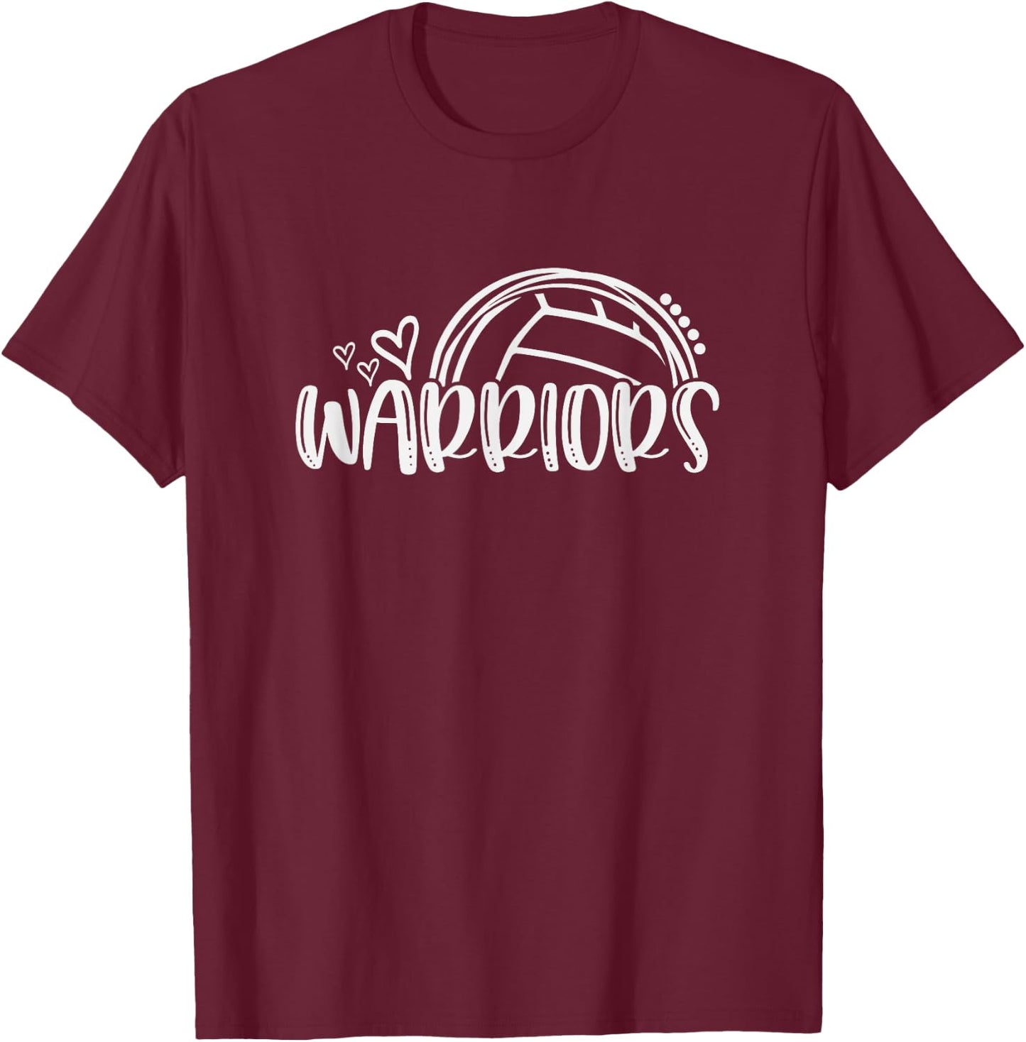 Volleyball Warriors School Sports Fan Team Spirit T-Shirt - T-Shirt | Maroon