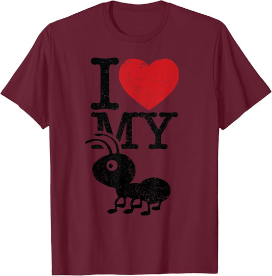 I Love My Ant Aunt Funny Auntie Heart Gift Niece Nephew T-Shirt - T-Shirt | Maroon