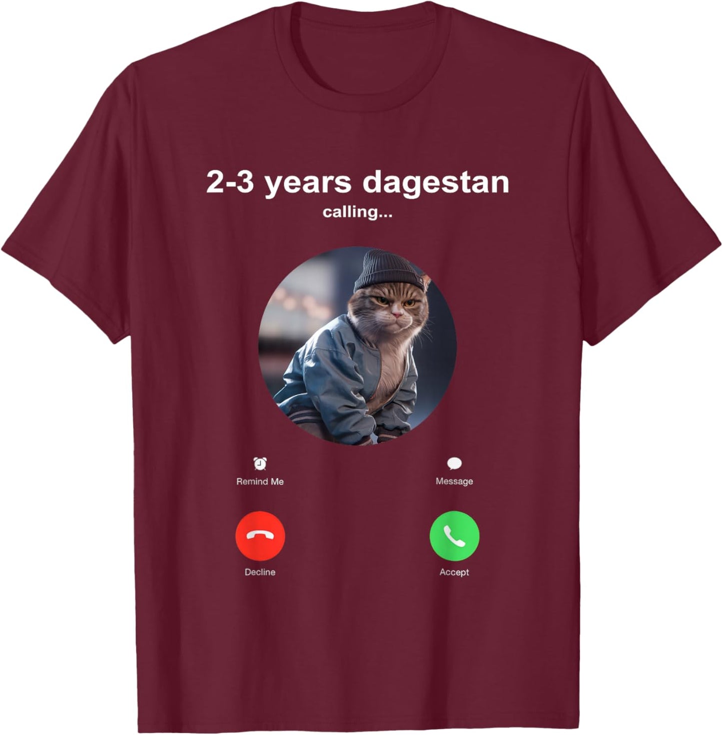 Send Him 2-3 Years Dagestan Funny MMA Wrestling Cat T-Shirt - T-Shirt | Maroon