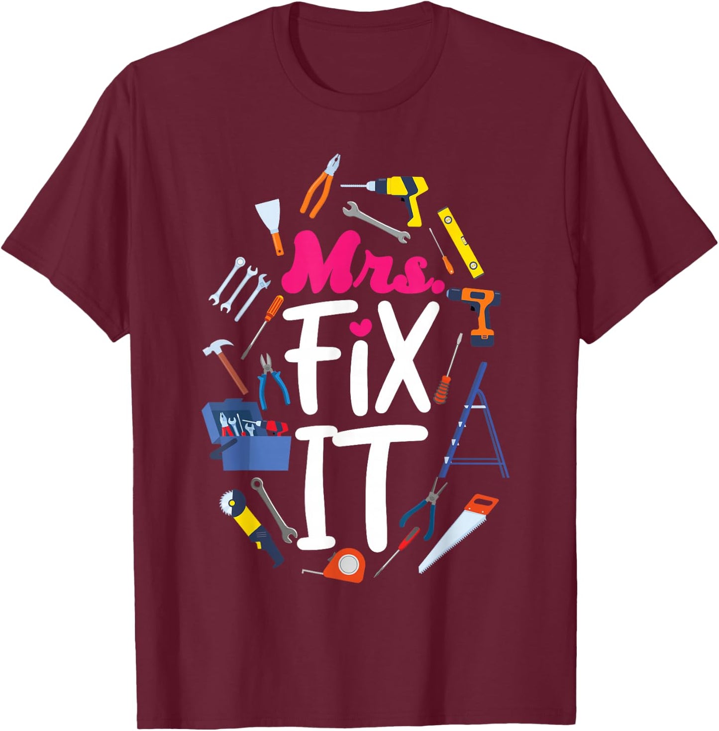Handyman Vintage Mrs. Fix It T-Shirt - T-Shirt | Maroon
