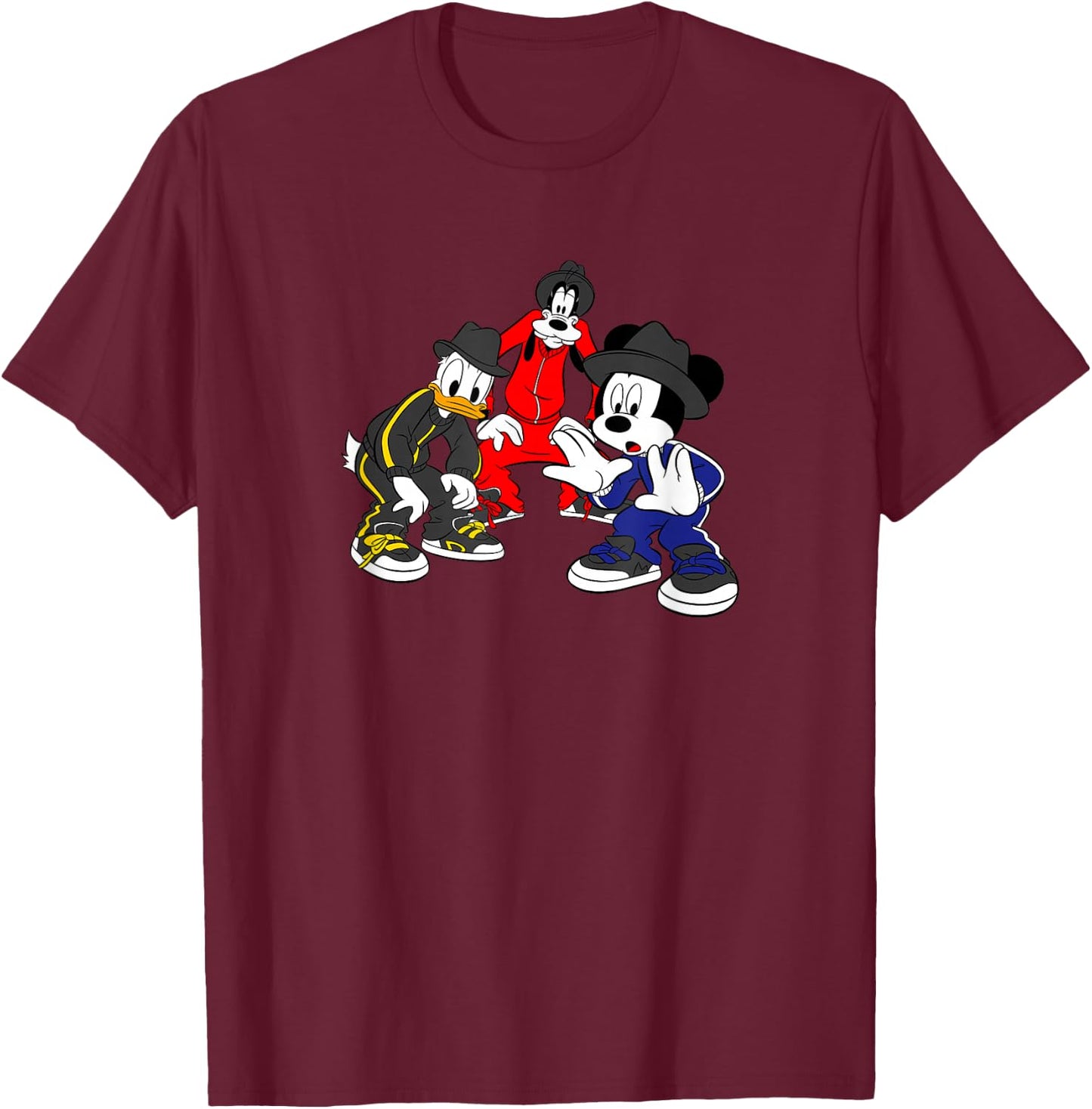 Disney Hip Hop Mickey and Friends Small T-Shirt - T-Shirt | Maroon