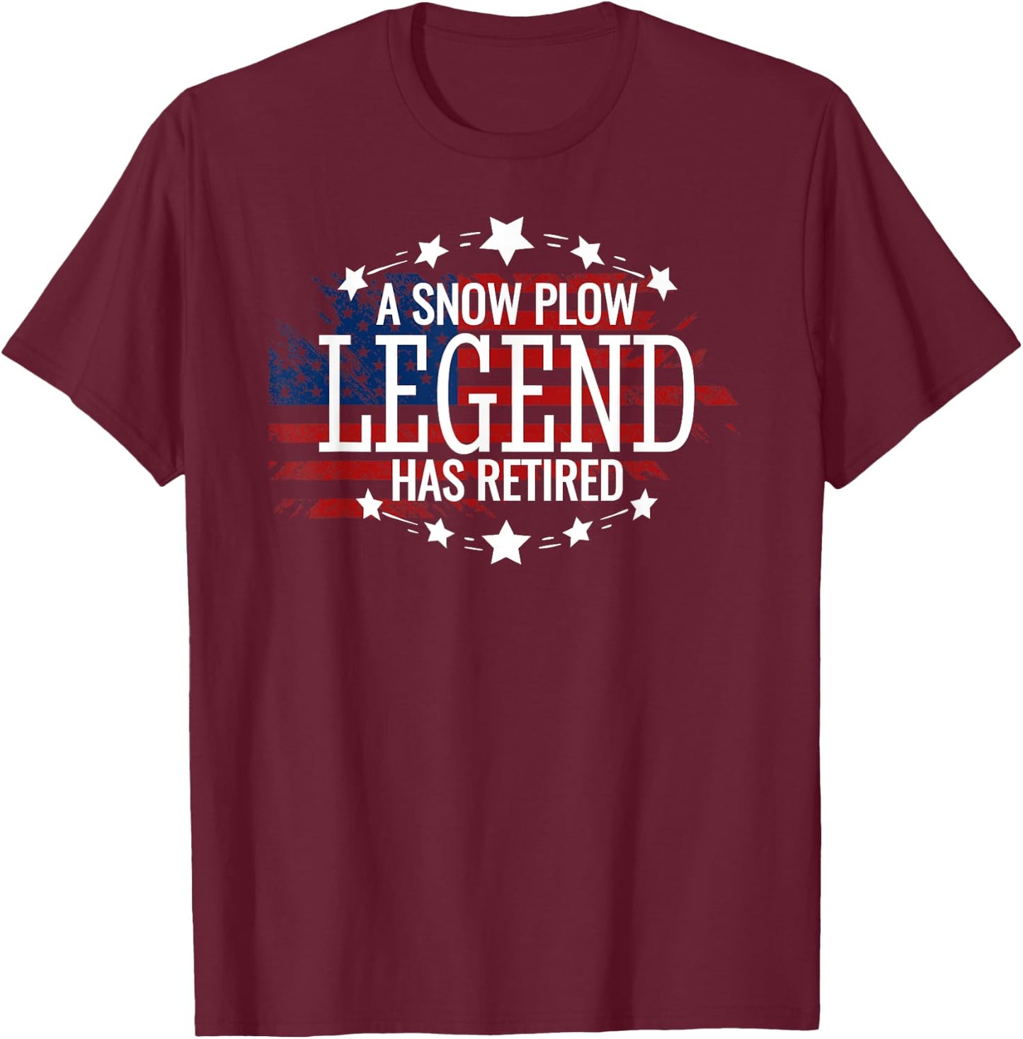 Retired Snow Plow Driver Retirement Gift Shirt T-Shirt - T-Shirt | Maroon