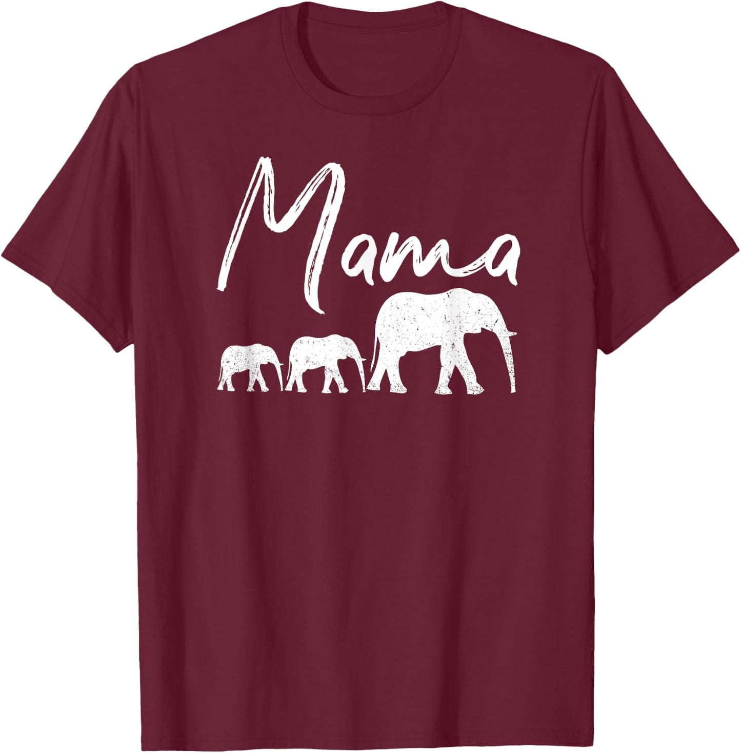 MAMA Shirt ELEPHANT Mother's Day Christmas Mommy Mom Best T-Shirt - T-Shirt | Maroon