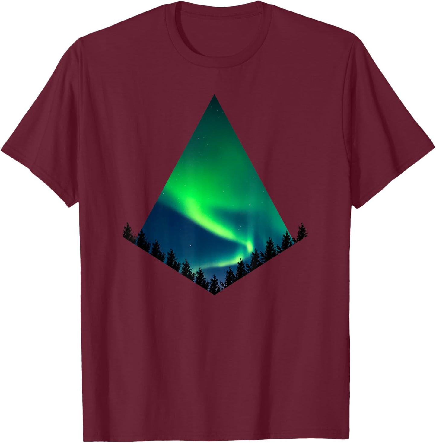 Aurora Borealis - Northern Lights T-Shirt - T-Shirt | Maroon