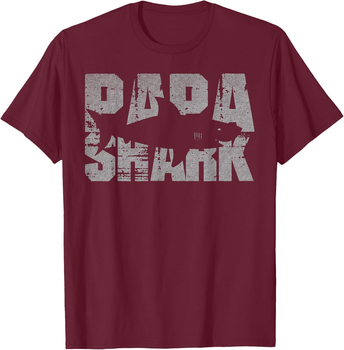 Papa Shark Matching Family Funny Shark Design T-Shirt - T-Shirt | Maroon