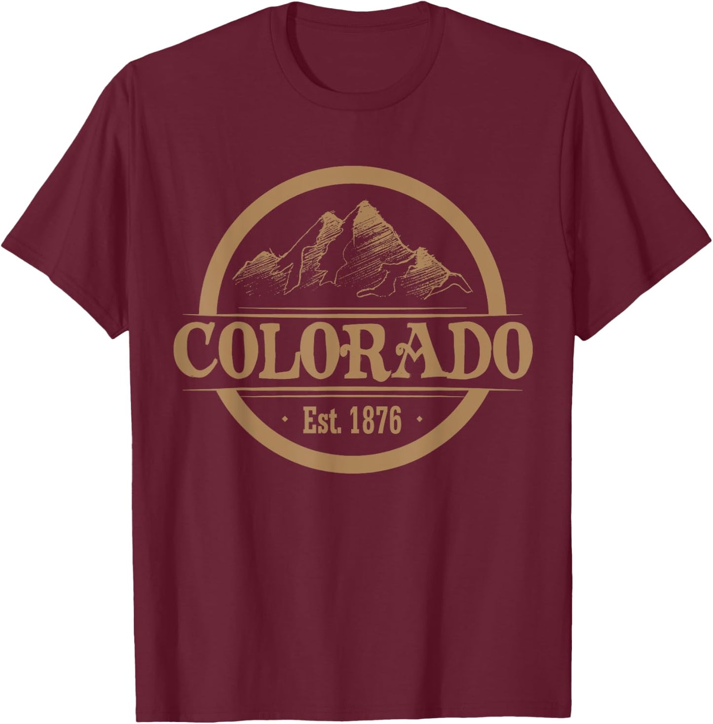 Colorado Souvenir Mountains T-Shirt - T-Shirt | Maroon