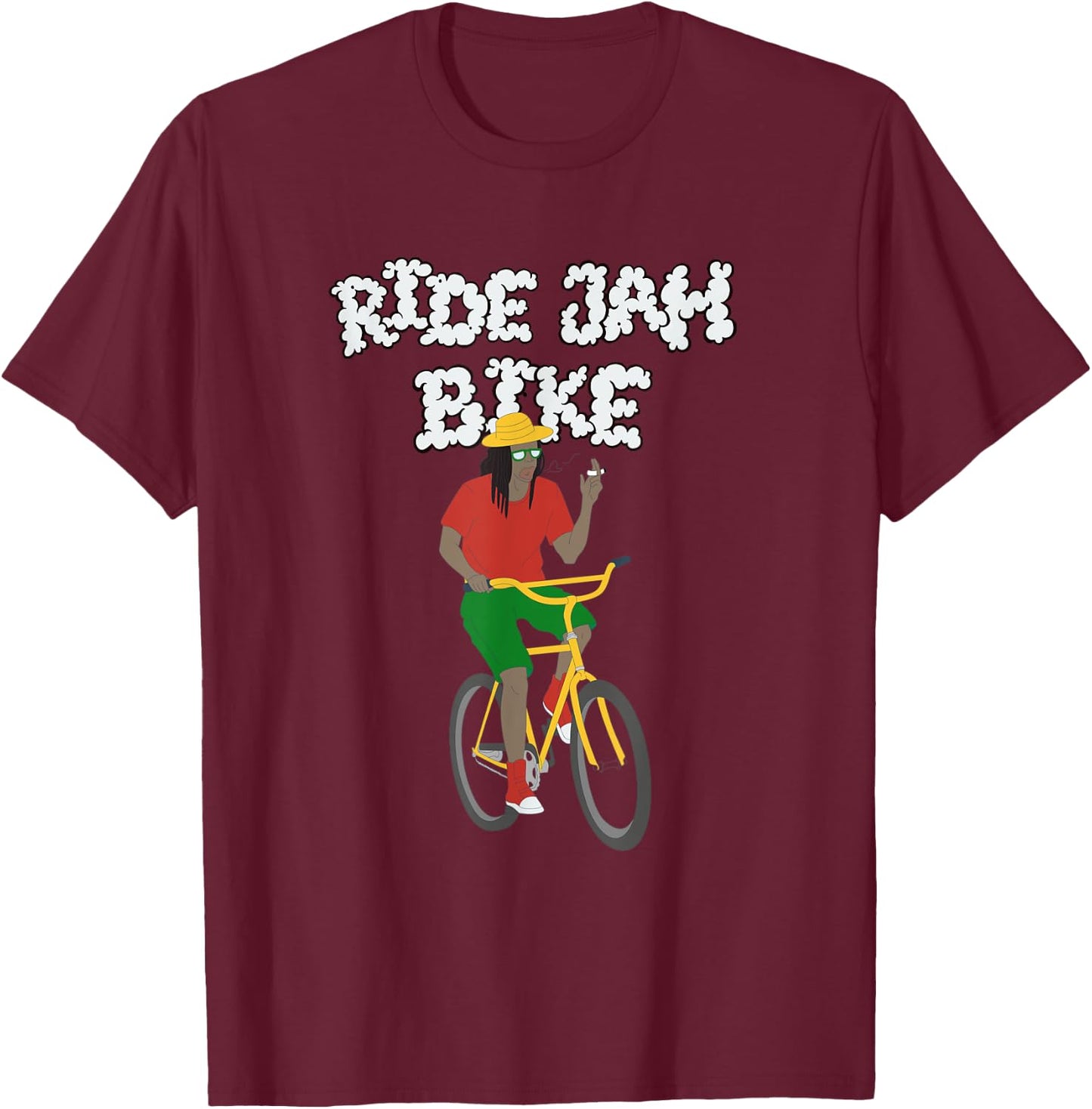 Ride Jah Bike - 420 Rasta Bicycle Shirt T-Shirt - T-Shirt | Maroon