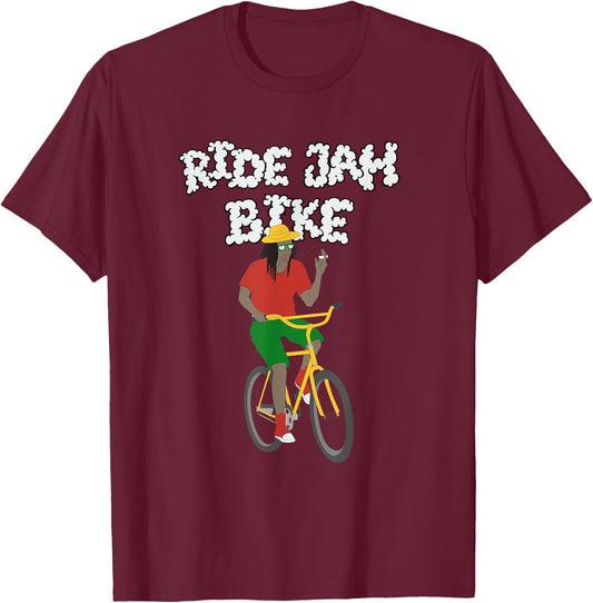 Ride Jah Bike - 420 Rasta Bicycle Shirt T-Shirt - T-Shirt | Maroon