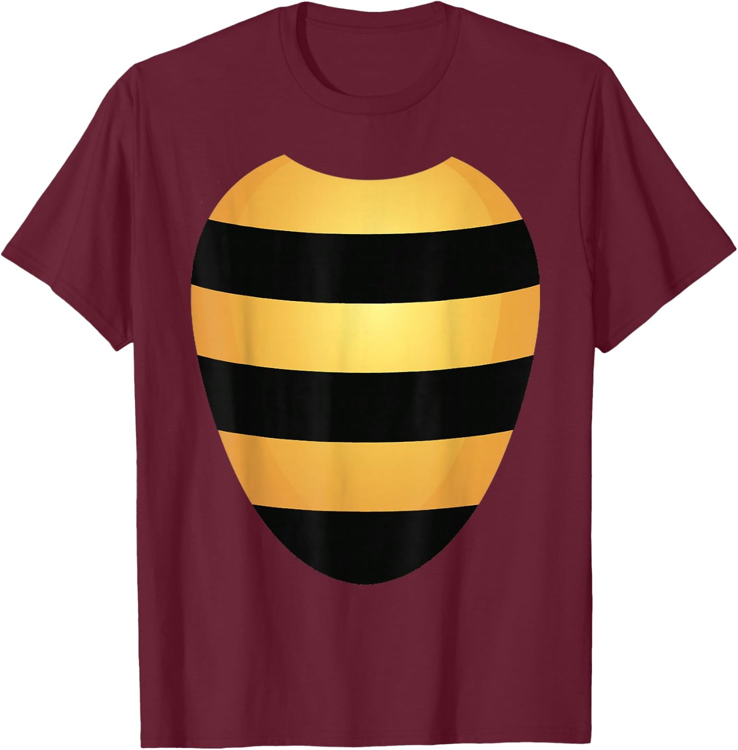 Bee Halloween Costume Shirt Yellow Stripes on Black T-Shirt - T-Shirt | Maroon