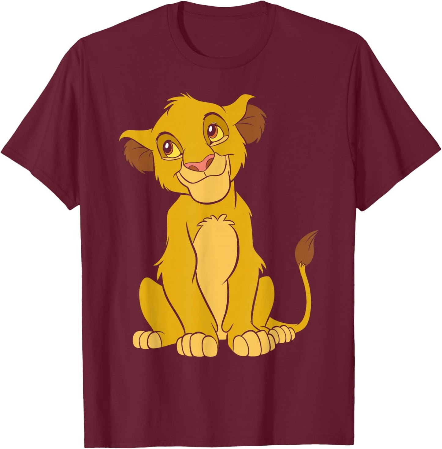 Disney The Lion King Cute Simba T-Shirt - T-Shirt | Maroon