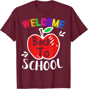 Welcome Back To School Shirt Funny Teachers Students Gift Men Women Girls Kids T-Shirt - T-Shirt | Maroon