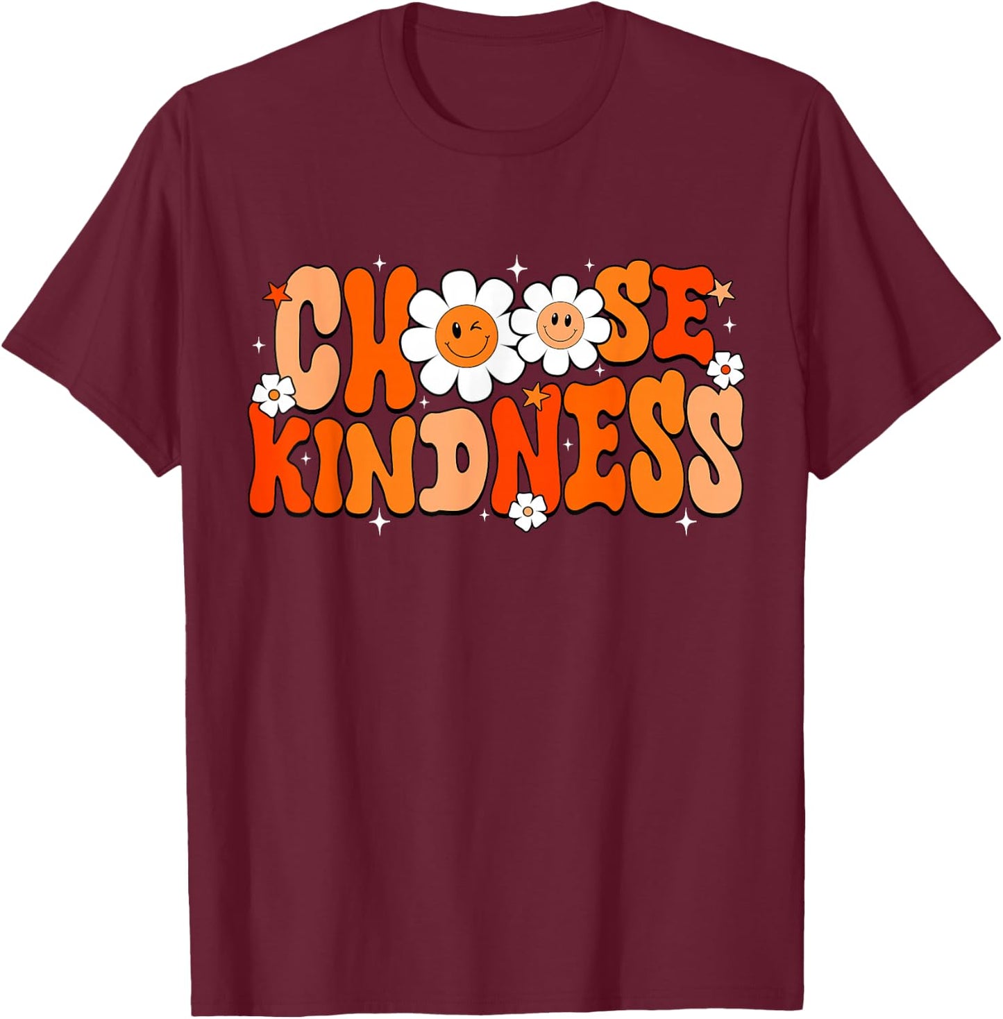 Choose Kindness Shirt Retro Be Kind Inspirational Unity Day T-Shirt - T-Shirt | Maroon