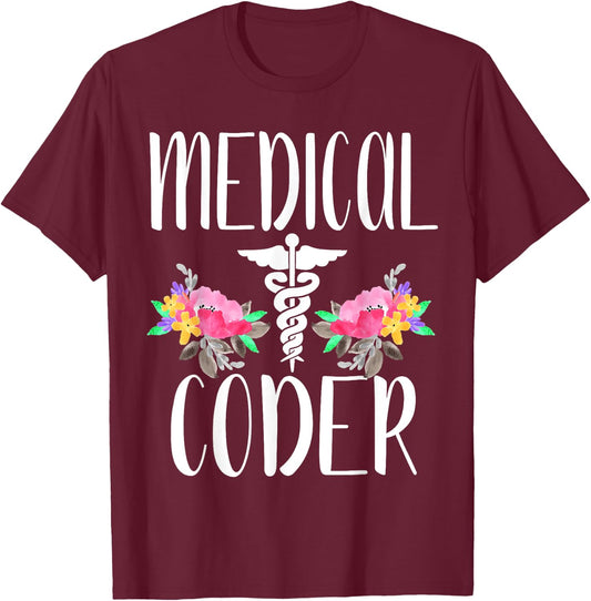 Medical Coder Gift shirt Cute medical coding T-Shirt - T-Shirt | Maroon