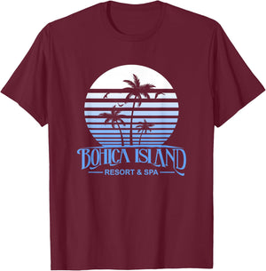 Funny Beach Bohica Island Resort And Spa Military Veteran Men Women T-Shirt - T-Shirt | Maroon