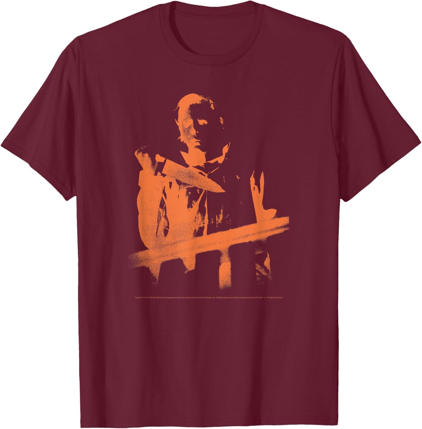 Halloween Michael Myers Inverted T-Shirt - T-Shirt | Maroon