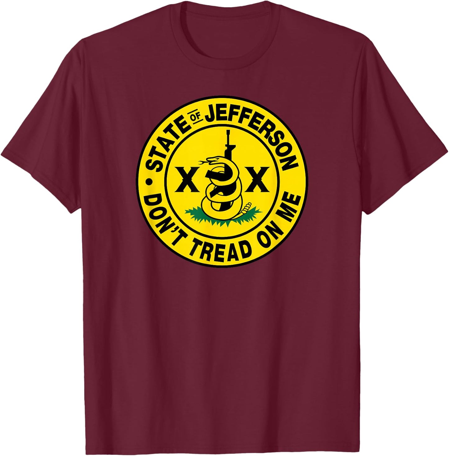 State of Jefferson Don't Tread Seal T-Shirt - T-Shirt | Maroon