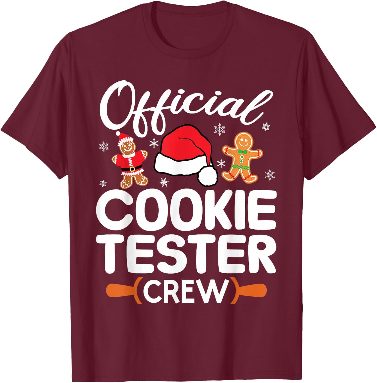 Official Cookie Tester Crew Christmas Baking Baker Team Xmas T-Shirt - T-Shirt | Maroon