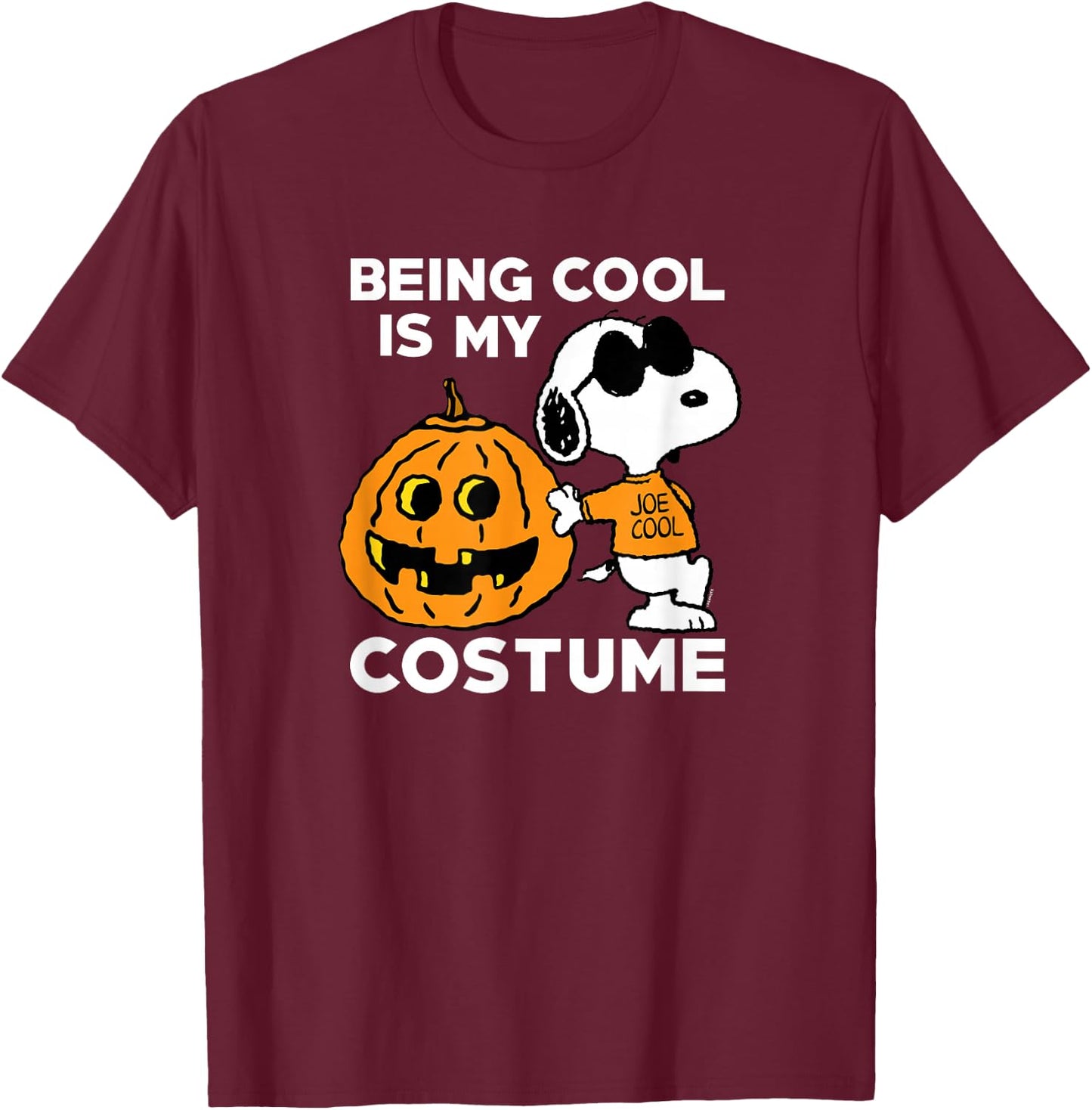 Peanuts Snoopy Cool Halloween Costume T-Shirt - T-Shirt | Maroon