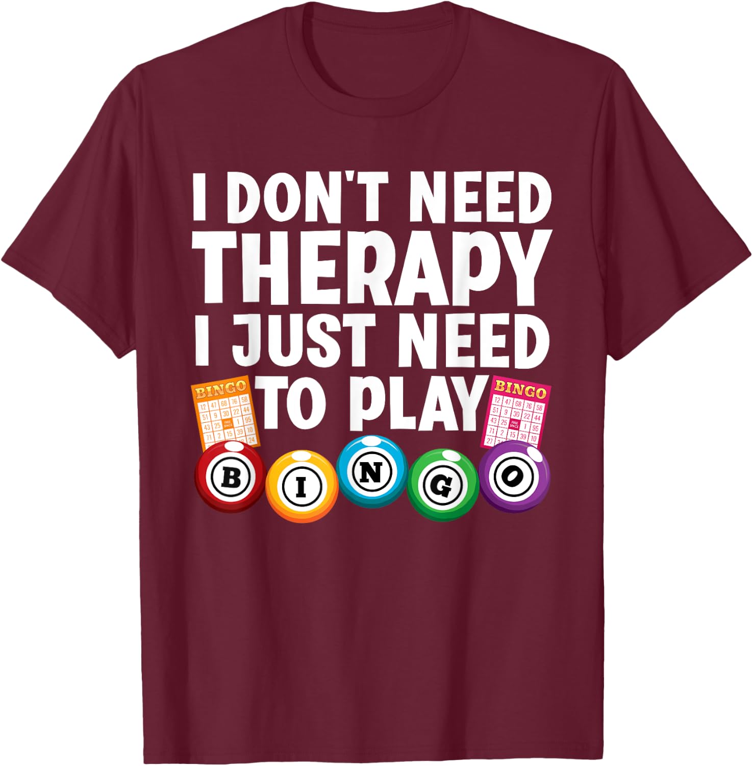 Cute Bingo Novelty Women Bingo Lover Bingo Player T-Shirt - T-Shirt | Maroon