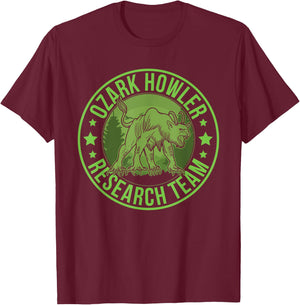 Ozark Howler Hide & Seek Research Team Champion Cryptid T-Shirt - T-Shirt | Maroon