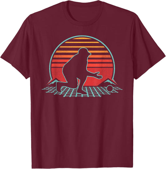 Bocce Retro Vintage 80s Style Bocci Gift T-Shirt - T-Shirt | Maroon