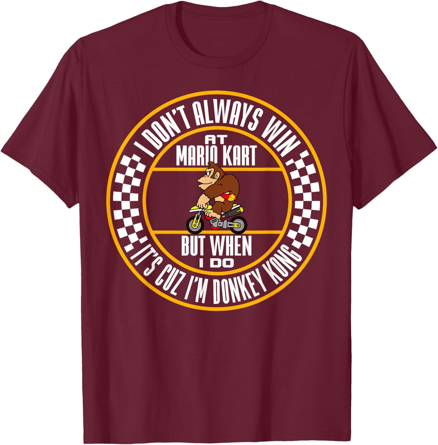 Nintendo Mario Kart Winning As Donkey Kong Graphic T-Shirt - T-Shirt | Maroon