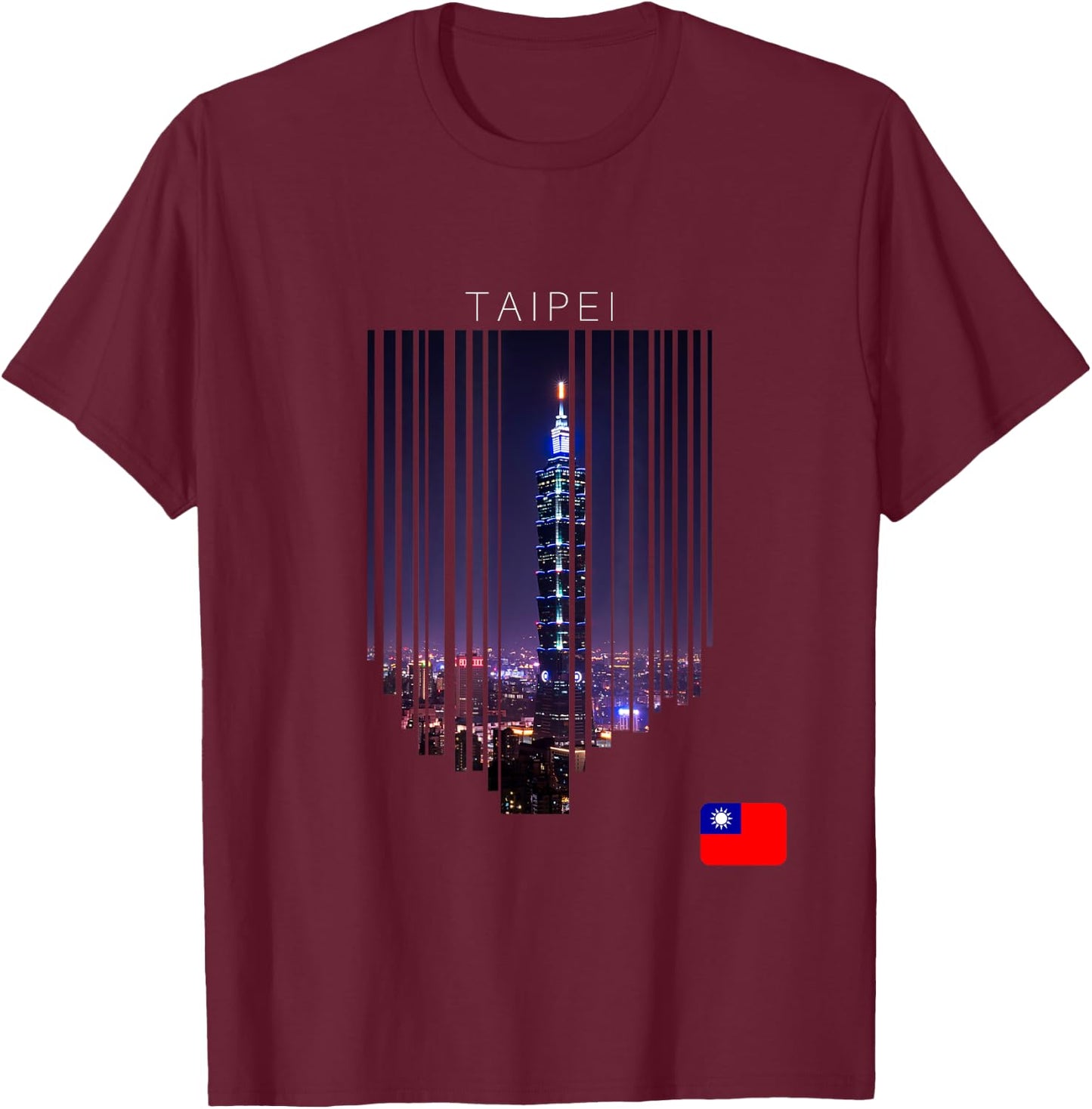 Taipei Taiwan Flag T-Shirt - T-Shirt | Maroon
