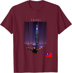 Taipei Taiwan Flag T-Shirt - T-Shirt | Maroon