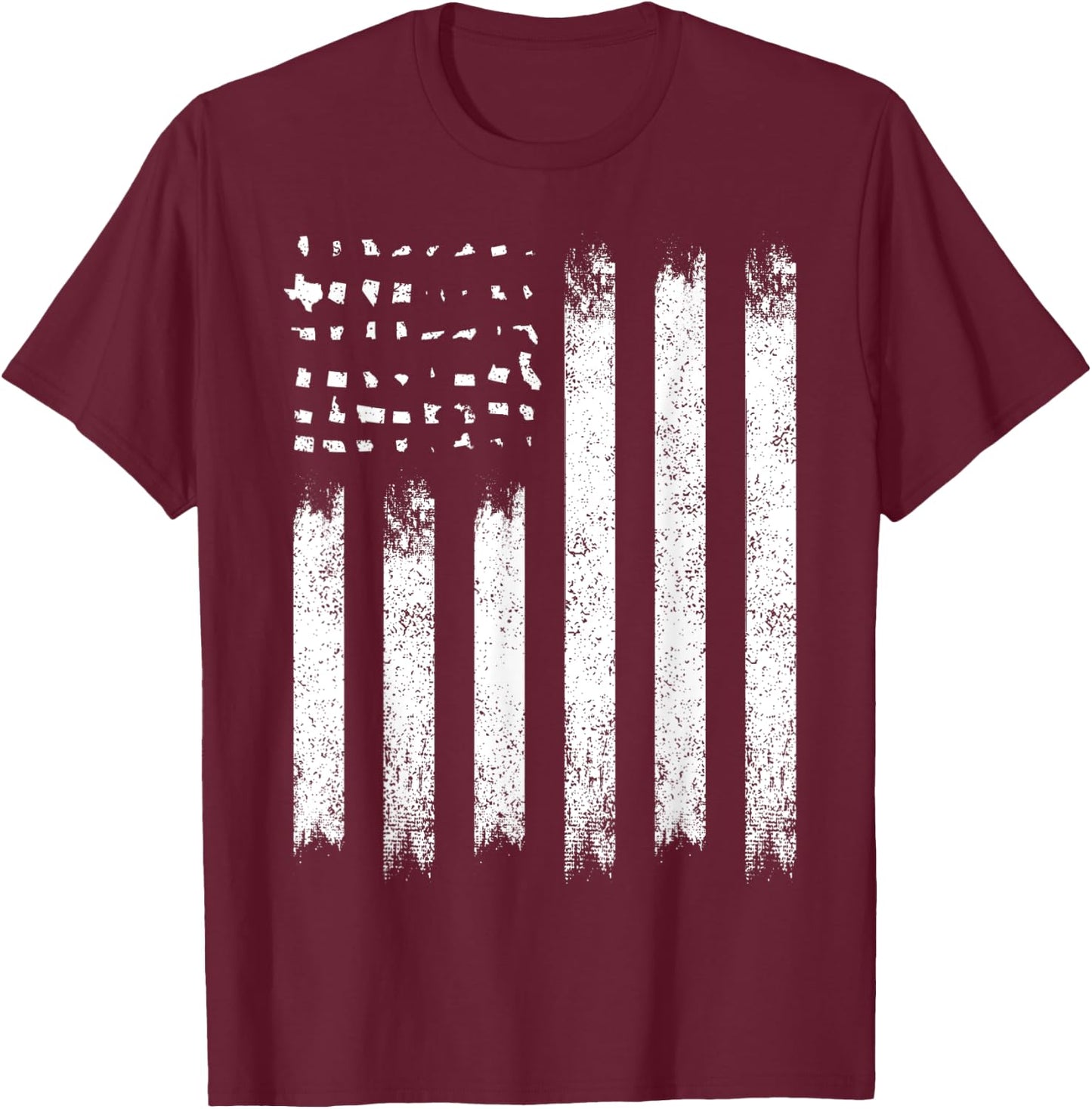 Vintage American Flag USA Patriotic gift Flags T-Shirt - T-Shirt | Maroon