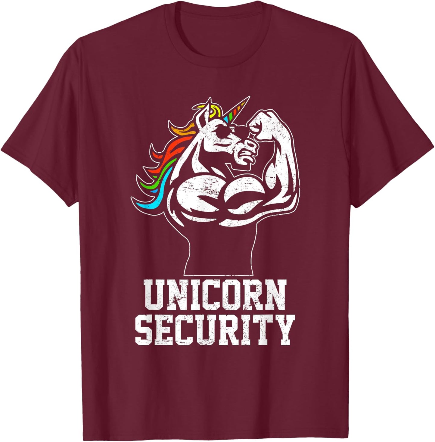 Unicorn Security funny Unicorn Gymer gift dad father day T-Shirt - T-Shirt | Maroon