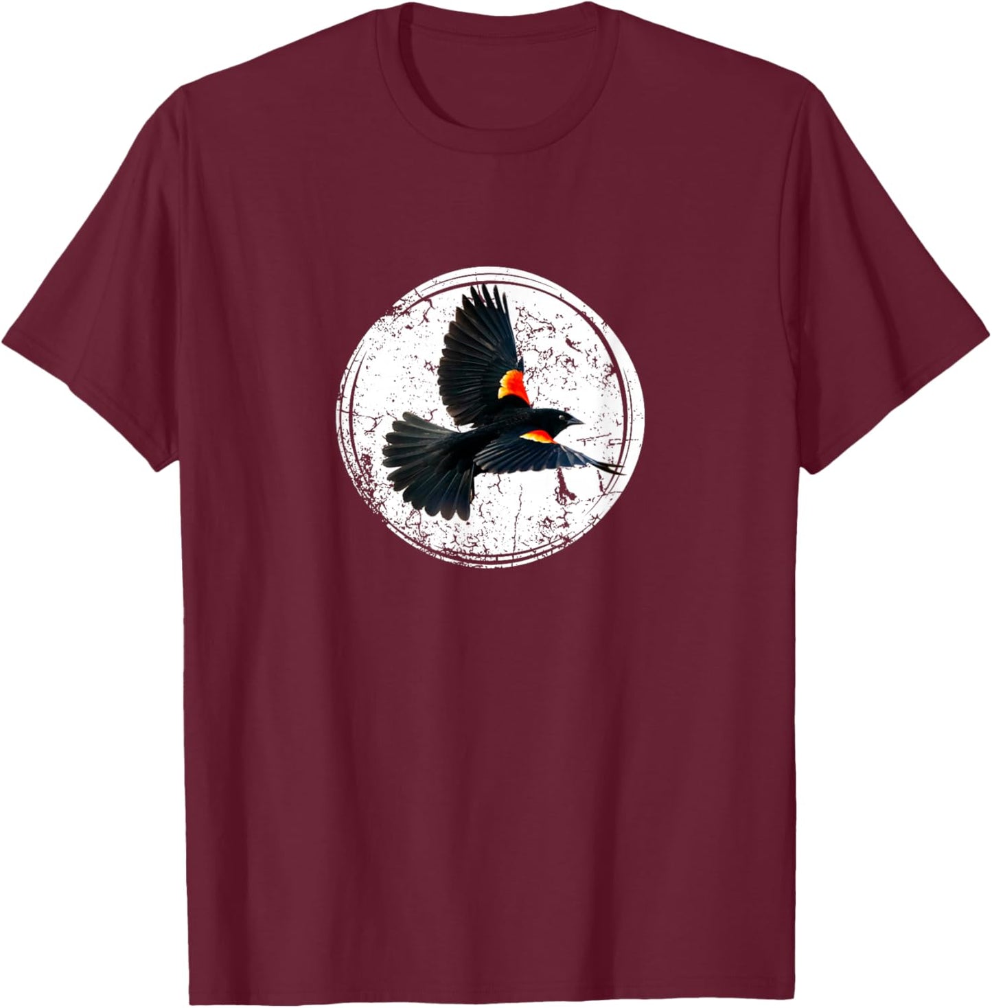 Red-winged Blackbird Bird Passerine Bird Watcher T-Shirt - T-Shirt | Maroon