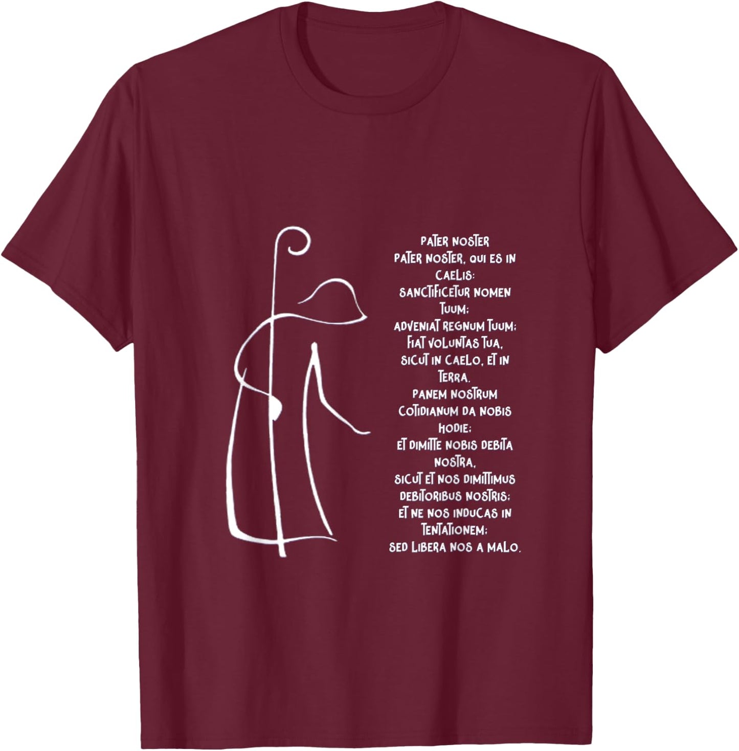 Our Father in latin, Main Prayer to God, Holy Spirit bless T-Shirt - T-Shirt | Maroon