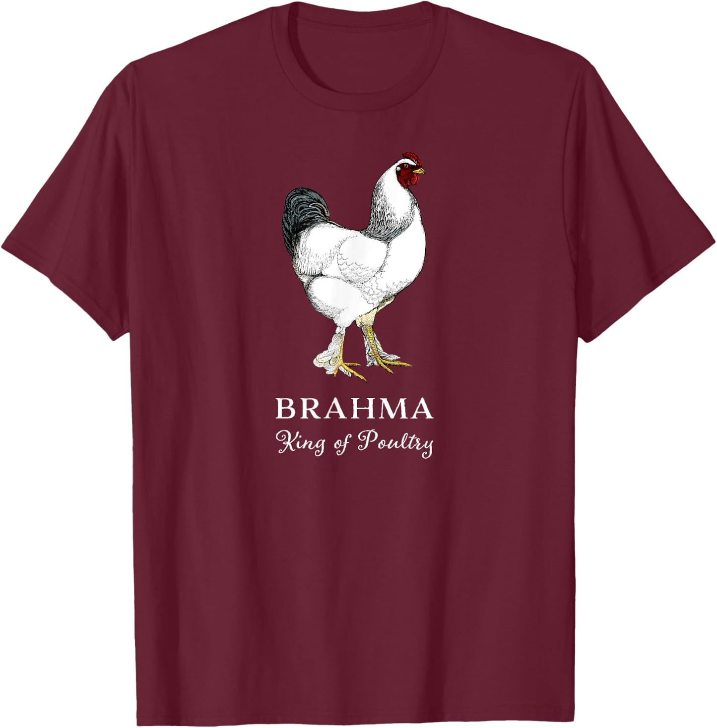 Brahma Rooster King of Poultry T-Shirt - T-Shirt | Maroon