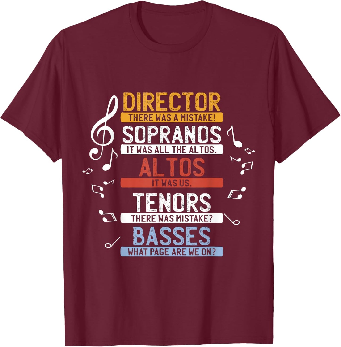 Choir Joke Shirt | Funny Music Singing | Men Women Kids T-Shirt - T-Shirt | Maroon