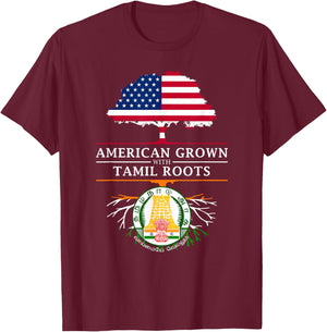 American Grown Tamil Roots - Tamil Nadu T-Shirt - T-Shirt | Maroon