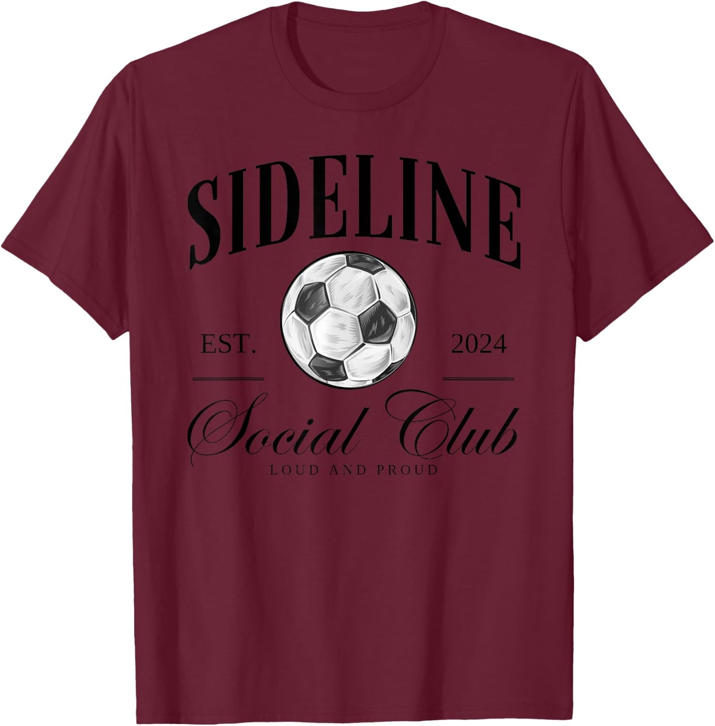 Sideline Social Club Soccer T-Shirt - T-Shirt | Maroon