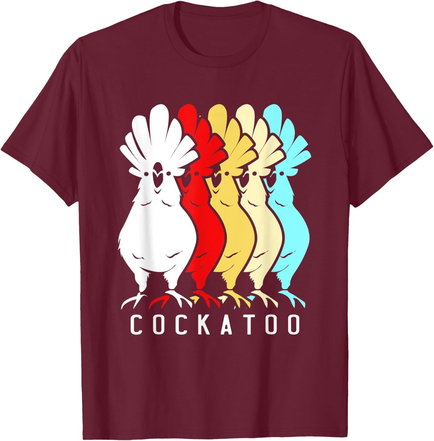 Retro Vintage Cockatoo Squad T-Shirt - T-Shirt | Maroon