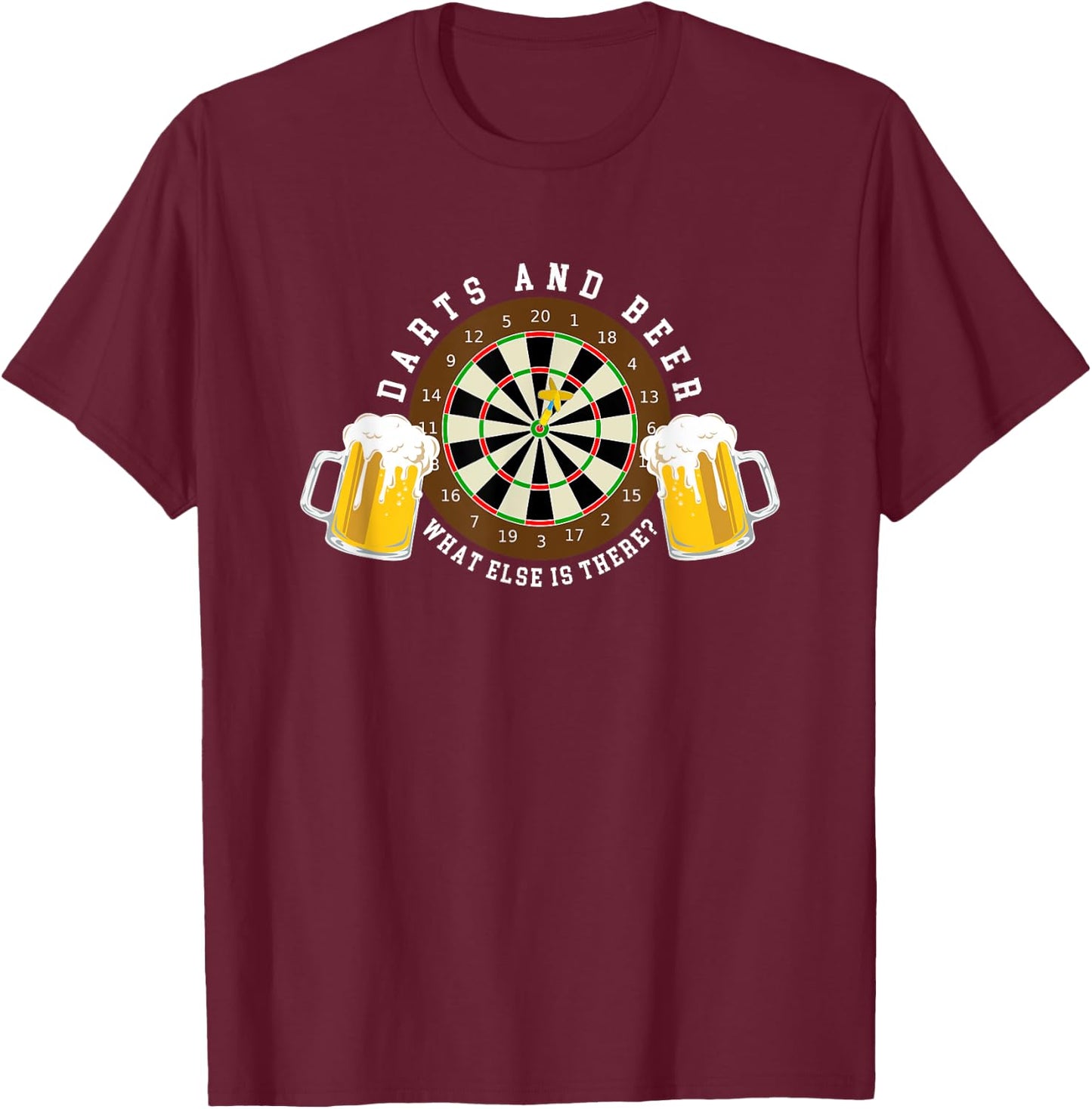 Funny Darts Gift Darts and Beer | Men Women Gift T-Shirt - T-Shirt | Maroon